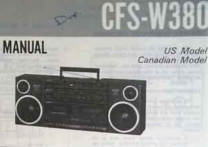 Original Service Manual Sony CFS-W380 Vintage Boombox Ghettoblaster