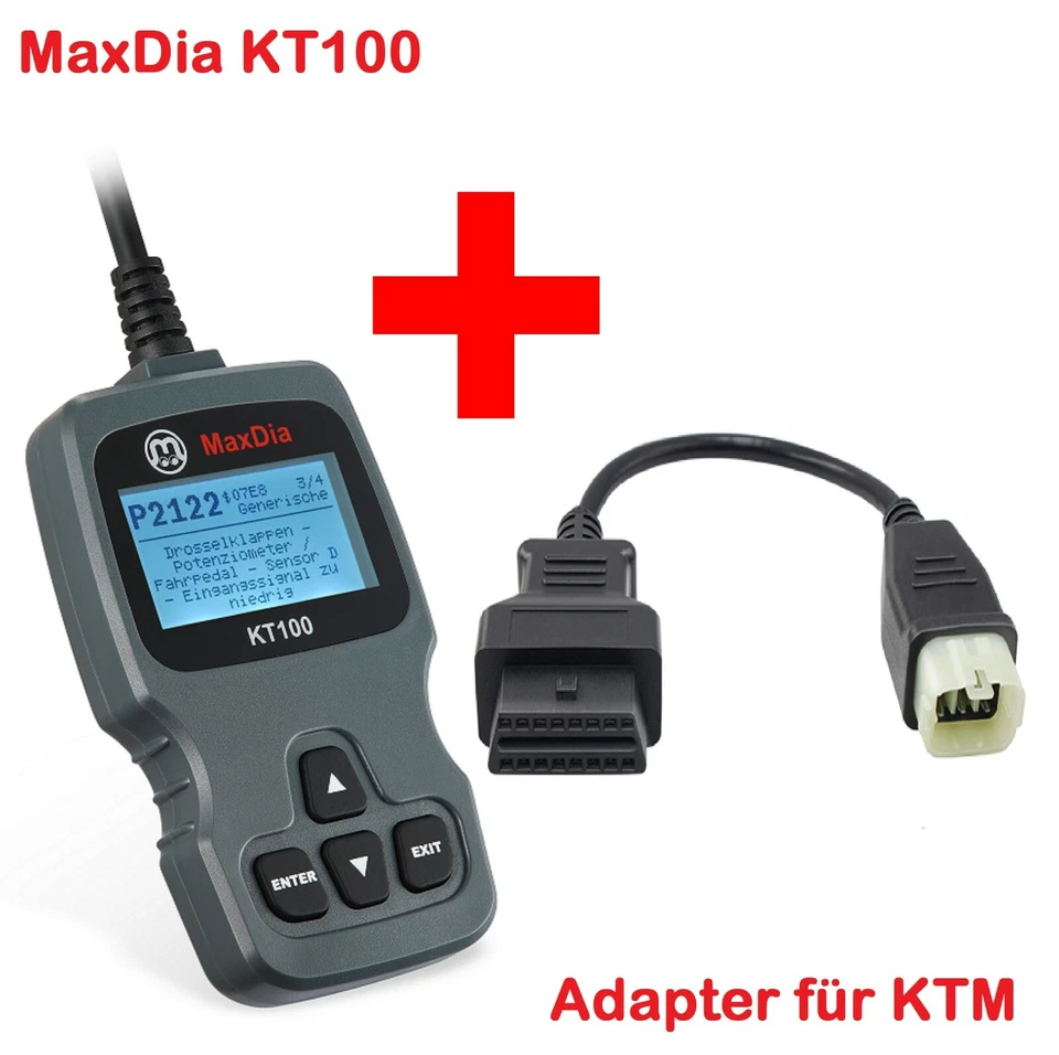 Adapter für Motorrad KTM und GASGAS 6 Pin Plug zu OBD 2 Bike & MaxDia KT100 - Bild 1 von 4