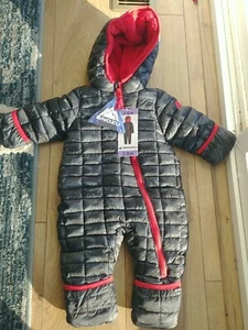 🌟NEW🌟SNOZU INFANT FLEECE LINED QUILTED WINTER SNOWSUIT!! Boys 3/6m - Picture 1 of 6