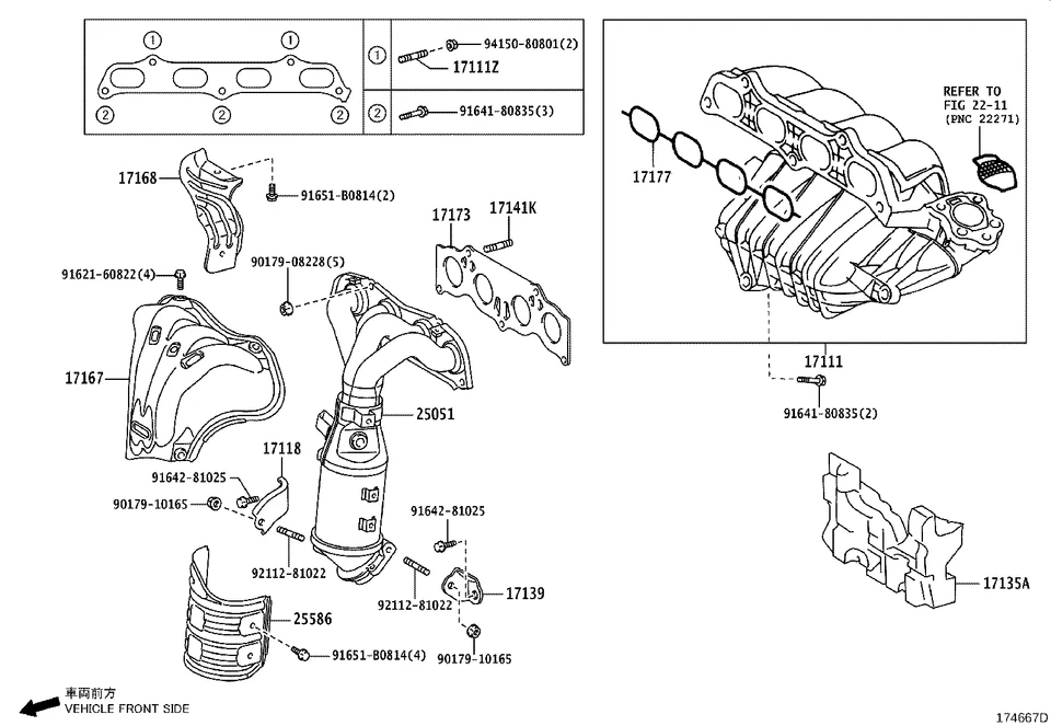 Protector térmico colector de escape genuino OEM Toyota No,1 17167-28060 Foto 1 de 2