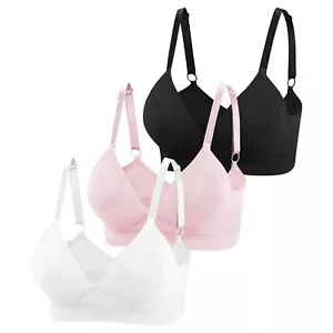Wireless Bras for Women 3 Pack Seamless Comfy Lightly Lined Large Multicolor - Picture 1 of 6