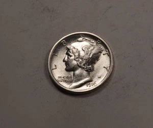 1916 Mercury Dime * gemma FDC ++ bande divise complete FSB * 90% argento * XD142 - Foto 1 di 3
