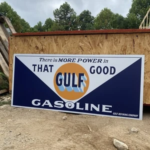 48in Gulf Gas And Oil Vintage Style Sign Repop Advertising - Picture 1 of 4