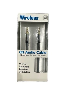 Just Wireless 6ft Cable 3.5mm Jack For All Audio Device..New and Free Shipping!! - Picture 1 of 2