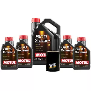 9L Motul 8100 X-CLEAN + 5W30 Wix Filter Motor Oil Change Kit API SN/CF - Picture 1 of 1