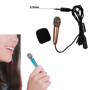 ROSE GOLD 3.5mm Mini Microphone Perfect Portable Fits Personal Live and KTV - Picture 1 of 3