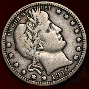1916-D Denver Mint Silver Barber Quarter - Picture 1 of 2