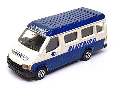 Corgi 12cm Long Diecast C676/1 - Ford Transit Minibus Bluebird - Blue/White - Image 1 of 4