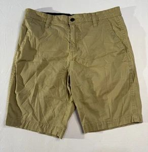 Volcom 31 Khaki Cotton Stretch Shorts Flat Front Casual Skate Surf Chino - Picture 1 of 7
