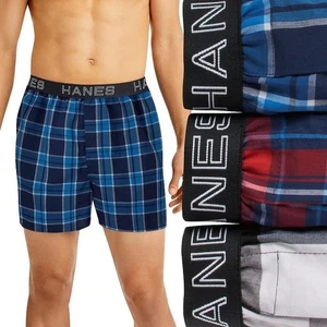 Nuevo paquete de 3 calzoncillos boxer tejidos elásticos sin etiquetas XL Hanes Ultimate cómodos ajuste flexible para hombre - Imagen 1 de 2