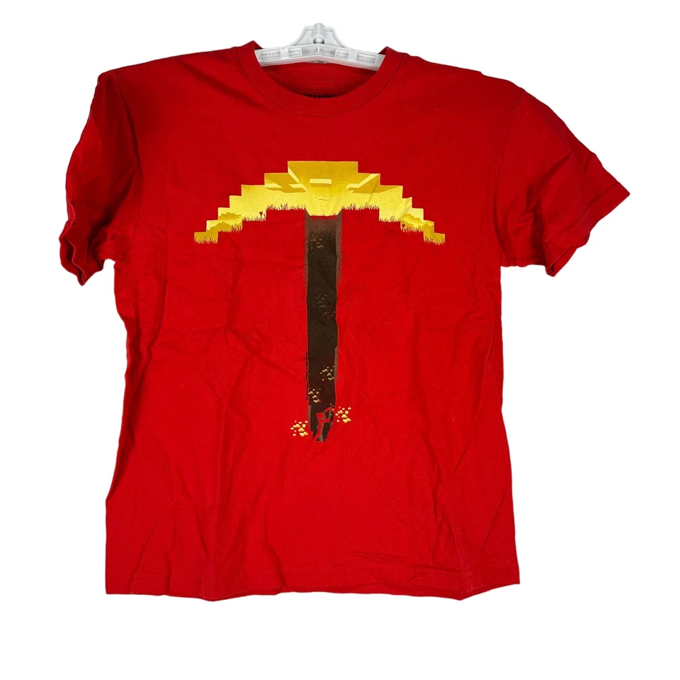 Camiseta Minecraft Pickaxe Gráfica Roja Mediana Mojang Oficial Algodón Jinx 2015  Foto 1 de 4
