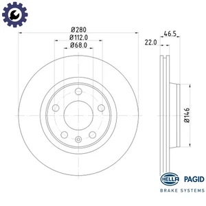 2x BRAKE DISC 8DD 355 127-311 FOR VW AUDI A4/S4 AFY/ADR/APT/ARG 1.8L AVB 1.9L A4 - Picture 1 of 9