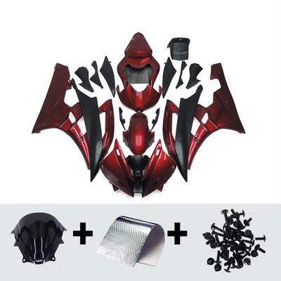 Kit de carenados ABS para Yamaha YZF-R6 2006 2007 YZF600-R6 06 07 kit de carrocería rojo negro Foto 1 de 4