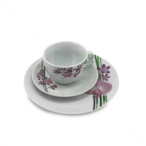 Kaffeeservice Armonia 18-teilig Porzellan, Orchidee weiß - Bild 1 von 1