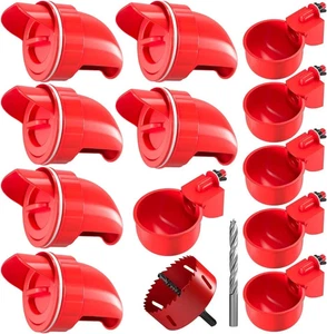 Alimentador de Pollos Sin Residuos Automático Aves Hágalo Usted Mismo Alimentadores y Rojo - Imagen 1 de 5