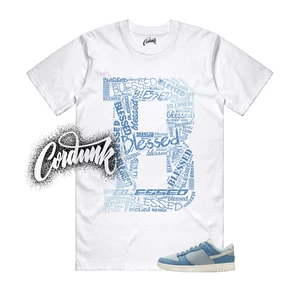 Dunk Denim Smokey Blue Turquoise Ochre Pale Ivory Low T Shirt Match B BLS - Picture 1 of 1