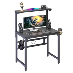 Gaming Desk,80CM Industrial Writing Desk with Height Adjustable Monitor - Picture 1 of 5