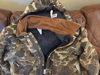 Carhartt Vintage Lined Camo Hooded Coveralls Mens Medium Nice!! - Image 1 of 4