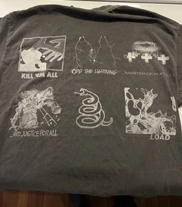 Camiseta Metallica Álbumes Clásicos Pequeña Banda Metal Gris Carbón 1º 6 Álbumes - Imagen 1 de 5