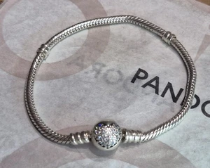 Authentic Pandora Bracelet, Sparkling Heart Moments, 18cm CZ 590743CZ-23 - Picture 1 of 5
