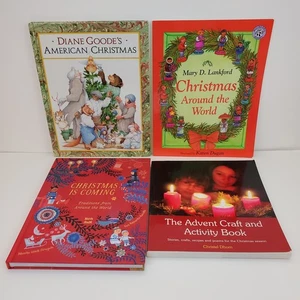 4 Book Lot Christmas Traditions World & American Stories Advent Crafts Activity - Bild 1 von 13