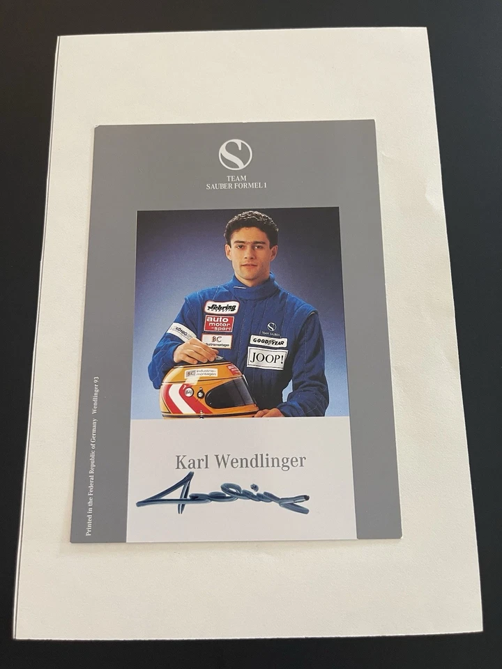 "Piloto de coche de carreras de Fórmula Uno Karl Wendlinger, Gran Premio: foto firmada 8x10""/KSK" Foto 1 de 4