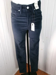Blaue Stretch Samt Hose High Waist Levis Mile High Super Skinny W27 36 - Bild 1 von 10