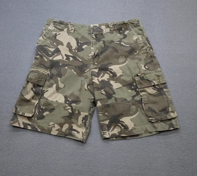 Vintage Bugle Boy Camouflage Cargo Shorts Mens Size 36x10 Green Camo Hunting Y2K - Image 1 of 4