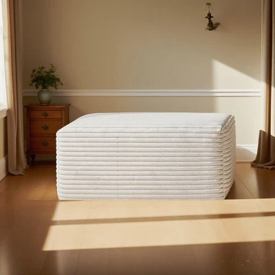 37.4" Corduroy Ottoman Foot Stools Ottoman Boneless Couch Poufs for Living Room - Image 1 of 4
