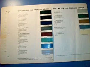 1940 Packard DuPont Auto Autolack Chips Booklet Set - Gut - Bild 1 von 2