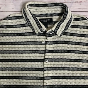 AllSaints Jackson Short Sleeve Button Up Terry Cloth Shirt - Picture 1 of 6