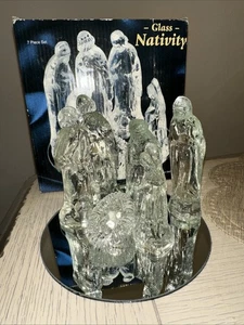 Glass Nativity 6 Piece Set, by Giftco Inc, Original Box - Picture 1 of 4