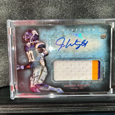 2012 Topps Inception Jarius Wright #AJP-JW RPA Rookie Jumbo Patch Auto RC - Image 1 of 4
