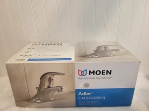 MOEN CAL84502SRN Adler 4 in. Low-Arc Bathroom Faucet, Spot Resist Brushed Nickel - Picture 1 of 4