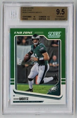 2018 Score End Zone Green /6 Carson Wentz BGS 9.5 Pop 1!! - Image 1 of 2
