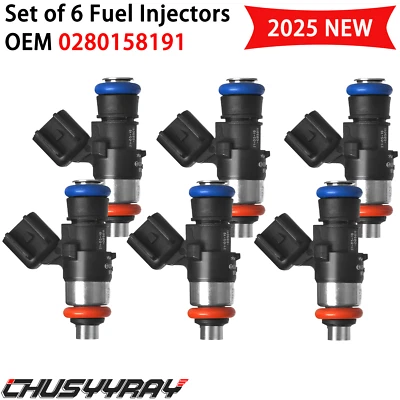 6x Fuel Injectors 0280158159 NEW Upgrade For 2015-2017 Ford Transit 150 3.7L V6 - Image 1 of 4