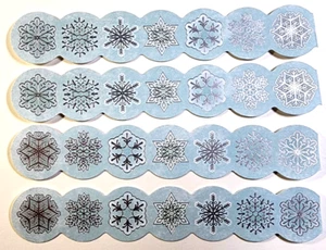 Snowflakes Baby Blue Silver Foil Christmas 4pc 6" x 1-1/8" K&Company Cardstock - Picture 1 of 2