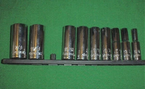 HUSKY 3/8 IN. DRIVE DEEP SAE SOCKET SET, 10-PIECE, NEW BUT MISSING ¾”, 6-POINT - Bild 1 von 2