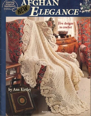 ANNIES CROCHET AFGHAN ELEGANCE 5 FANTASTIC DESIGNS 1992   - Image 1 of 2