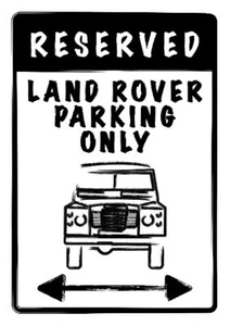 Black Novelty Joke Sign Reserved Land Rover Parking Only Aluminium Funny Warning - Picture 1 of 2