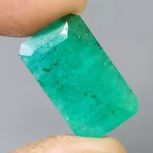 Certified Natural Colombian Green Emerald 14 Ct Emerald Cut Loose Gemstone - Picture 1 of 5