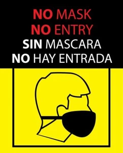 No mask no entry window cling decals - Picture 1 of 5