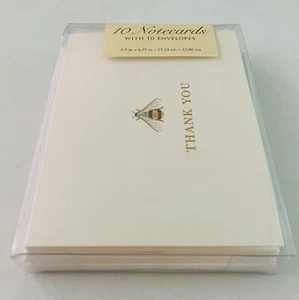 Punch Studio Box of 10 Blank Thank You Cards Bee 5.5" x 4.25" New NIB - Picture 1 of 5