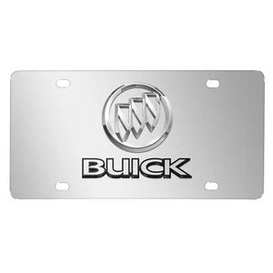 Buick 3D Dual Logo Mirror Chrome Logo Chrome Stainless Steel License Plate - Picture 1 of 5