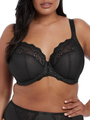 Elomi Charley Stretch Lace Underwire Plunge Bra Black 44E - Image 1 of 4