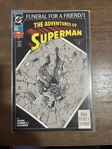 Comicbuch - Die Abenteuer von Superman #498 1. Druck Doomsday 1993 Aufkleber - Bild 1 von 1