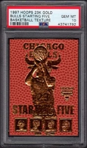 1997 Michael Jordan Reifen 23K Goldbulls Starting Five BB Textur bewertet PSA 10 - Bild 1 von 2