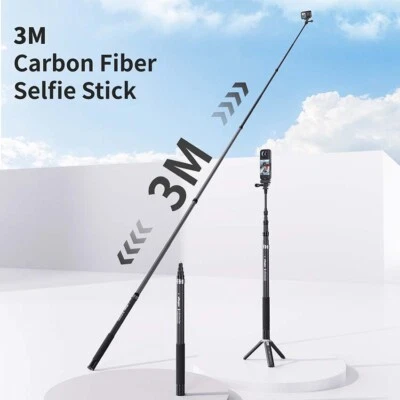 Carbon Fiber Invisible Selfie Stick Extended Monopod Pole For Insta360 Camera - Image 1 of 4