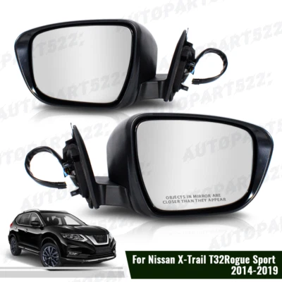 Par de espelho com câmera aquecida 13 pinos para Nissan X-Trail T32/Rogue 2014-2019 - Imagem 1 de 4