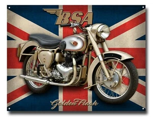 BSA GOLDEN FLASH METAL SIGN - OFFICIALLY LICENSED B.S.A PRODUCT. © &™ BSA. - Picture 1 of 1